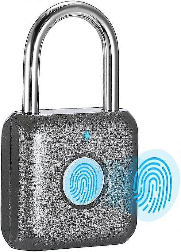 指紋南京錠、ジムロッカー用電気ロッカーロック、スクールロッカー、荷物(グレー)Jskee