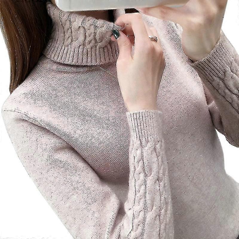 Women Sweater Turtleneck Pullovers Autumn Winter Sweaters New 2022 Long Sleeves Thick Warm Female Sweater Khaki