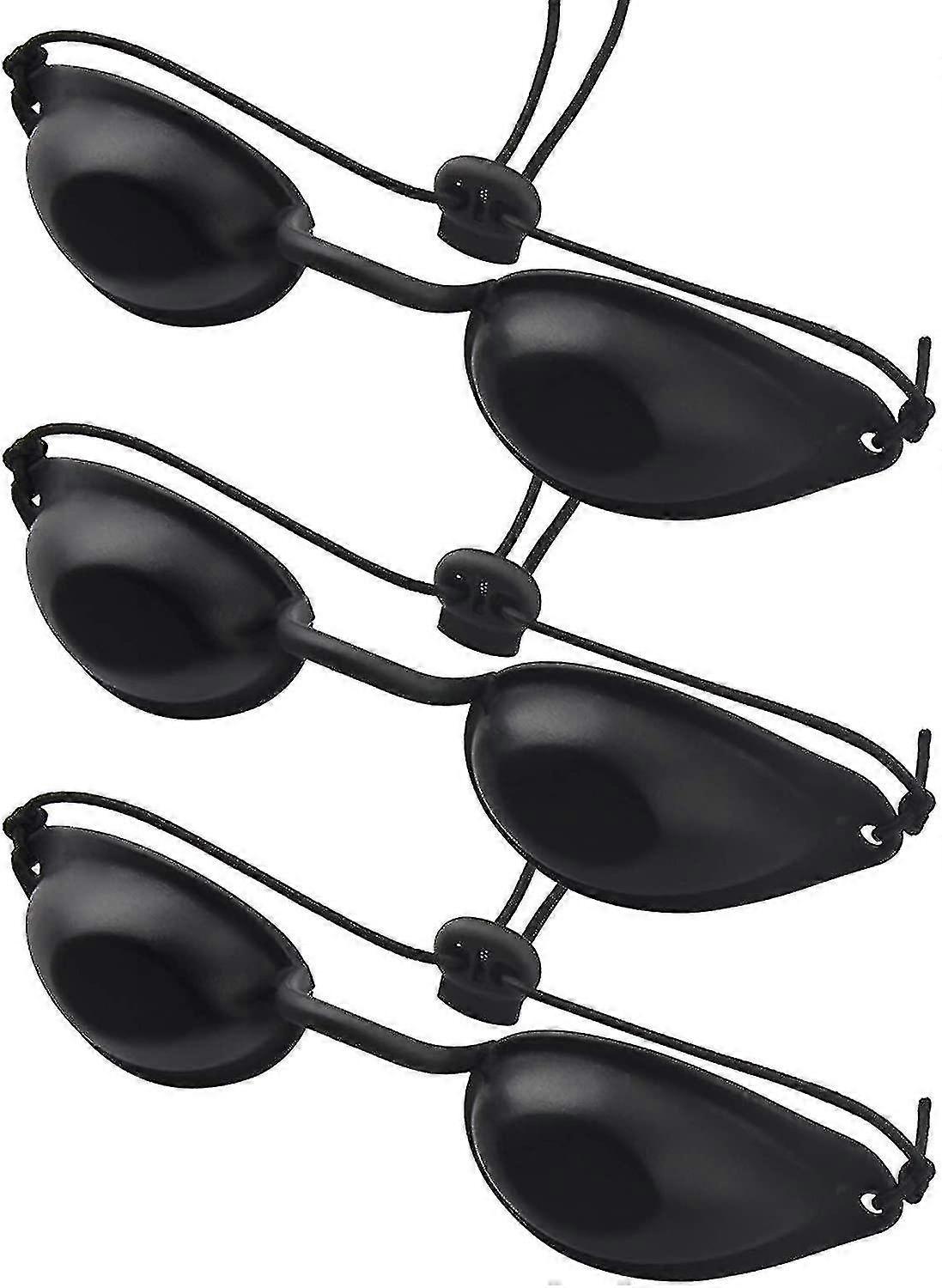 3枚のUV保護メガネ、IPL UV LED美容レーザー治療に適した、黒の保護メガネ