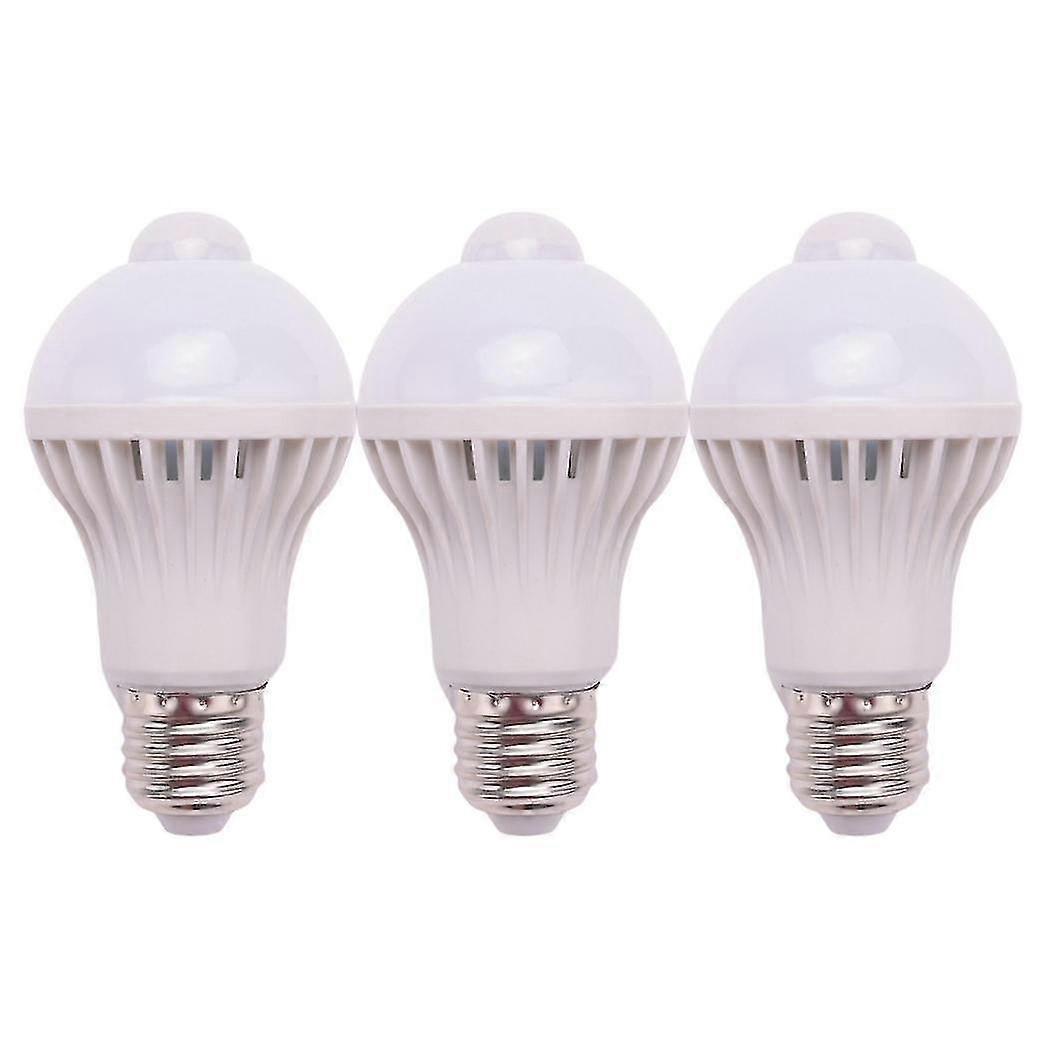 3x E27 Led Bulb Light Motion Sensor Light Led Pir Motion Sensor Lamp Globe Bulb Light Lamp, 5w