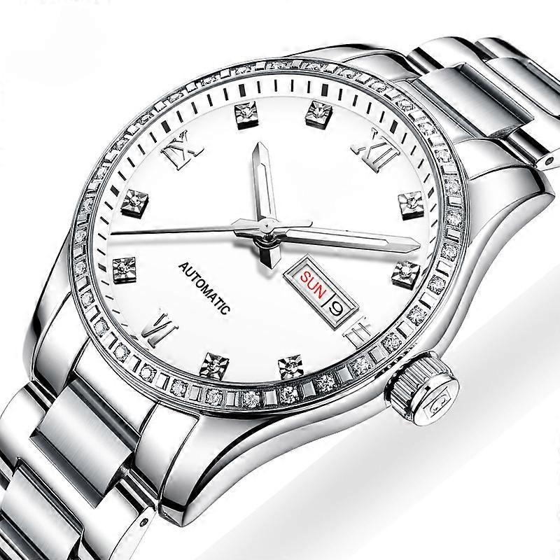 Automatic Mechanical Men's Stainless Steel Band Waterproof Watch