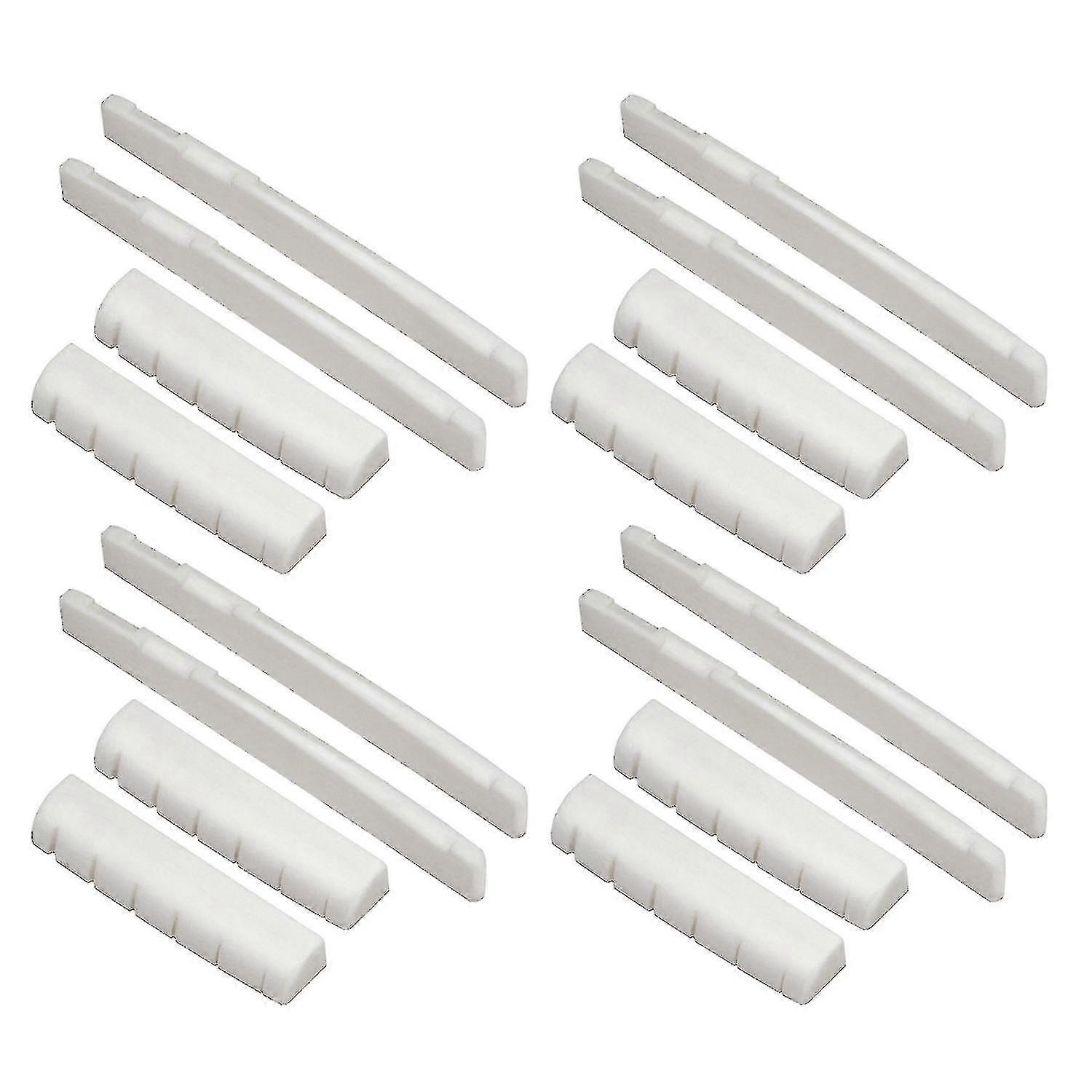 8 Sets Of 16pcs Guitar Bone Bridge Saddle And Nut Made Of Real Bone
