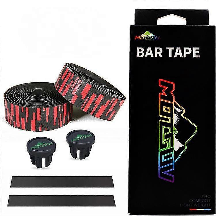 One Pair Of Road Vehicle Straps, Curved Handle, Anti-skid Sweat Absorbing Tape - Black Red - Meteor Shower