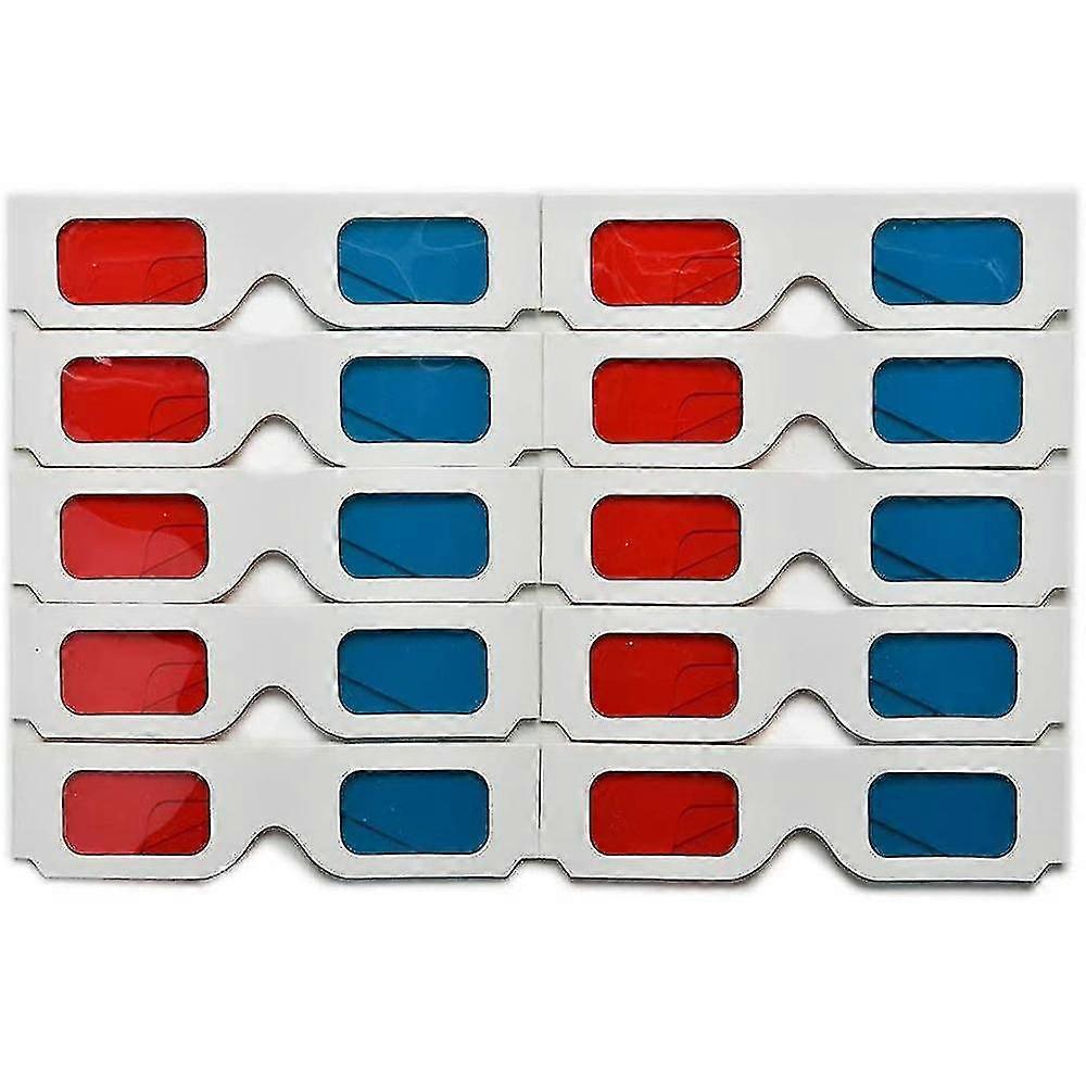10 Pairs 3d Cardboard Glasses Glasses Universal Anaglyph 3d Glasses