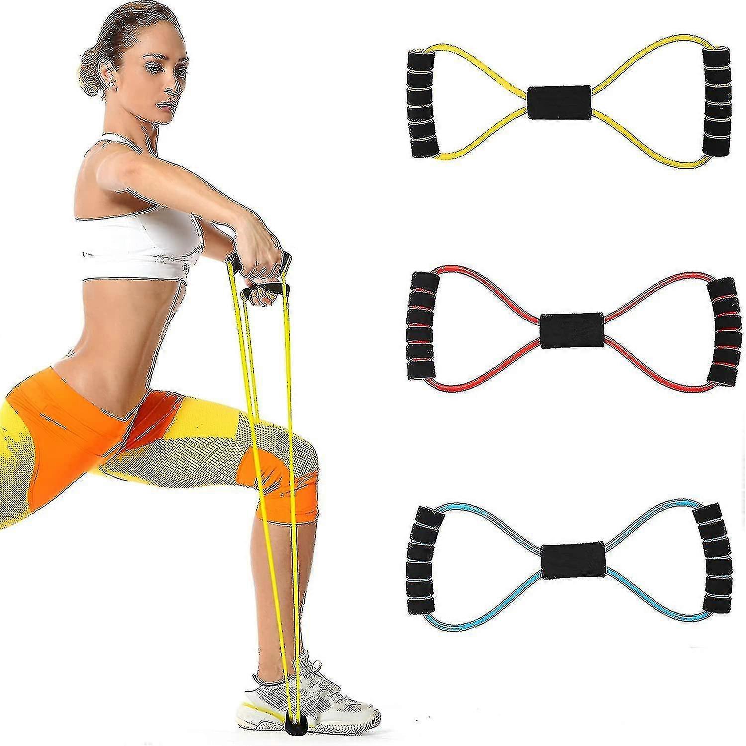 Fgao Figure 8 Rally Arm Bands Stretch Band Exercise Bands With Handles(blue)