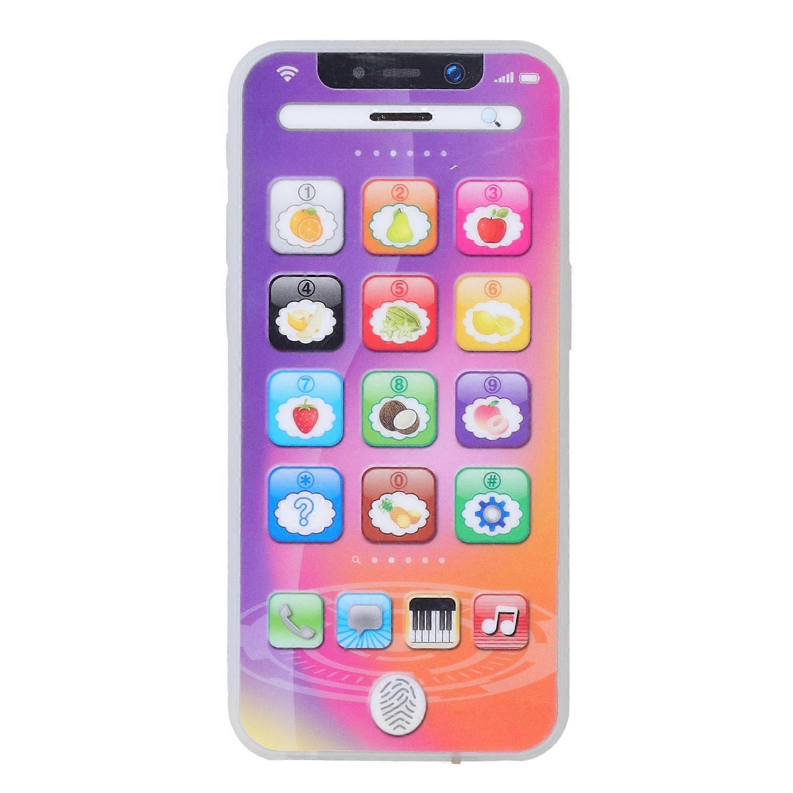 Russian Language Baby Phone Toy Simulation Rechargeable Educational Learning Phone ToyPurple