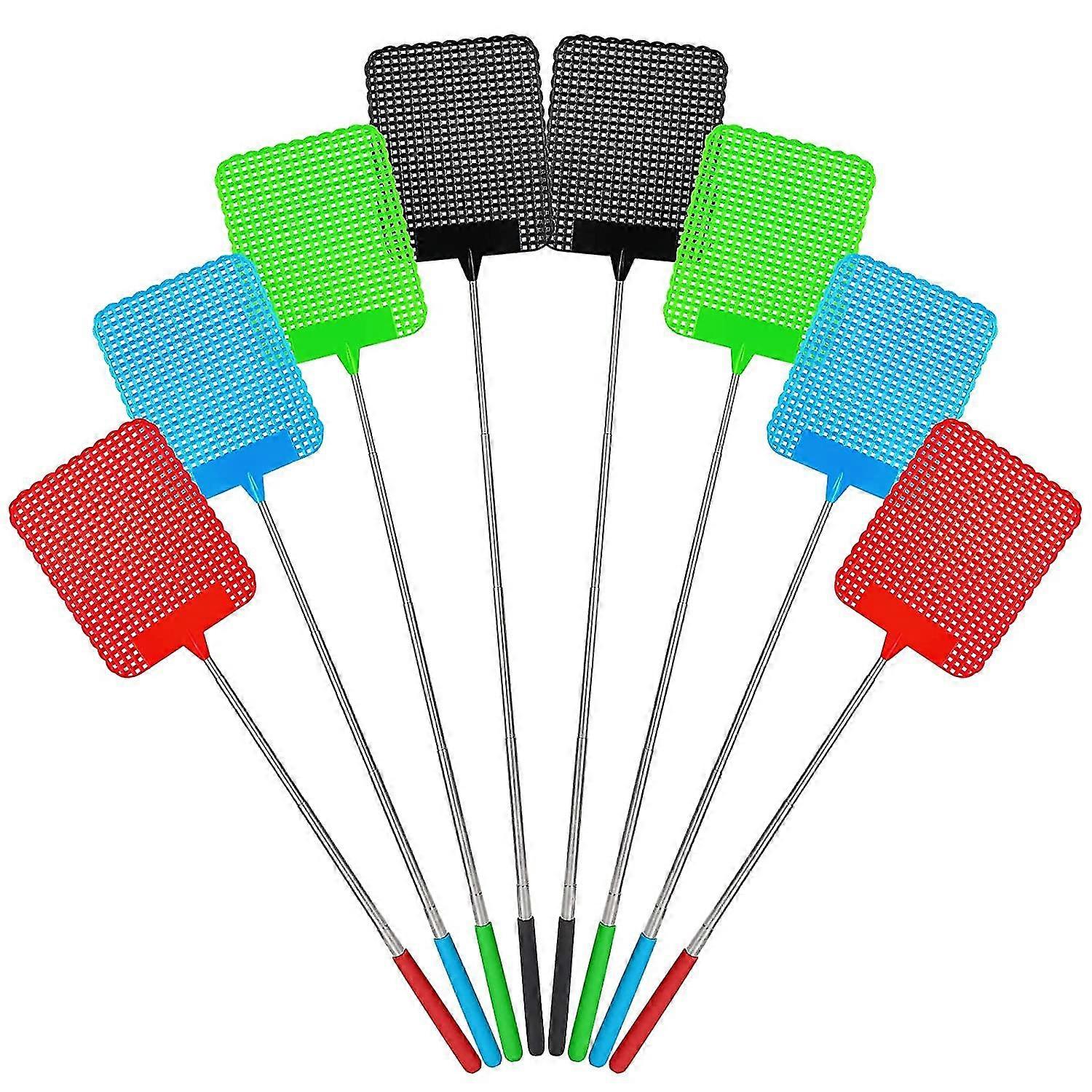 8 Pieces Extendable Fly Swatter, Extra Large Paddle Surface, Manual Pest Control With Durable And Sturdy Telescopic Handle