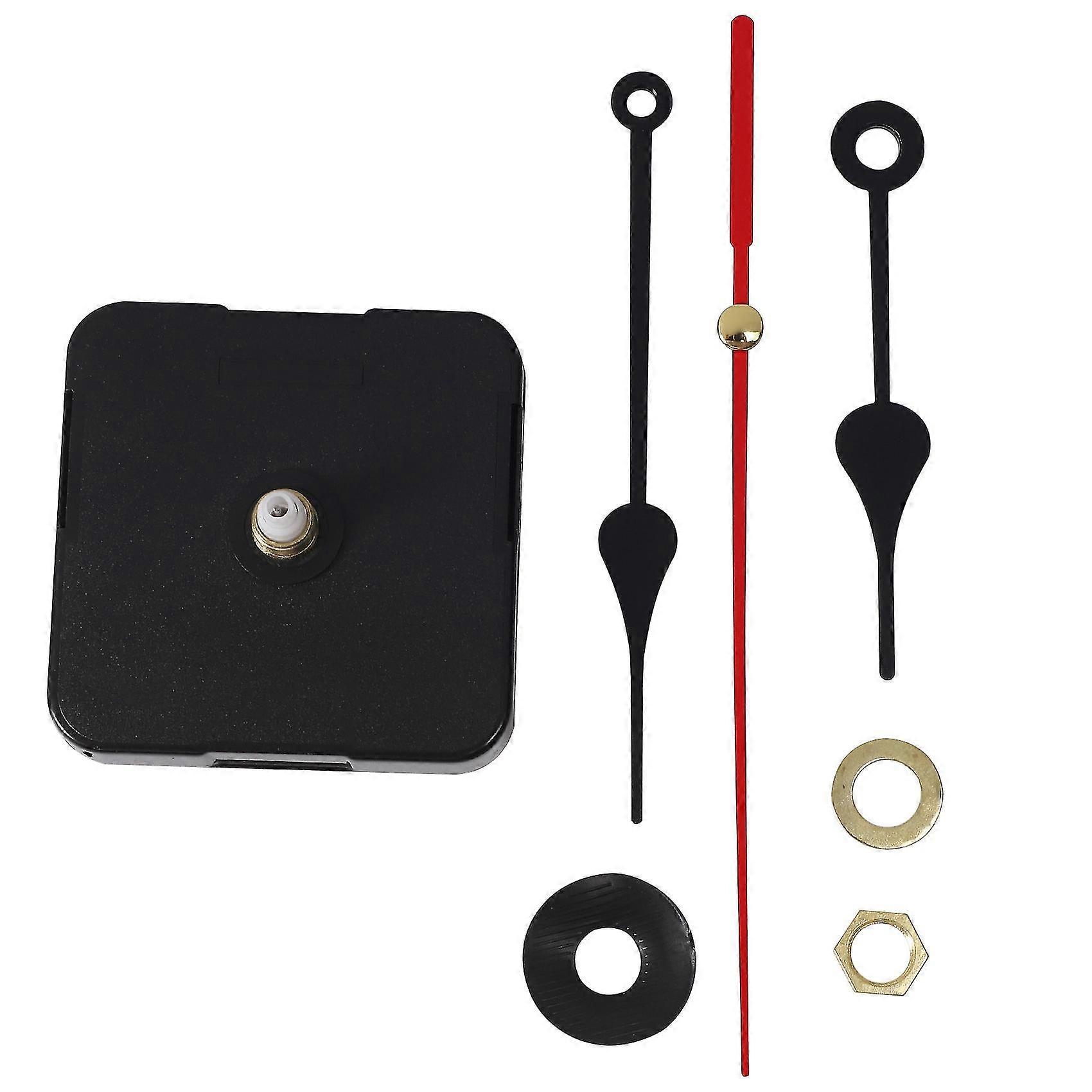 Clock Movement Mechanism Black Hour Minute Red Second Hand Diy Tools Set