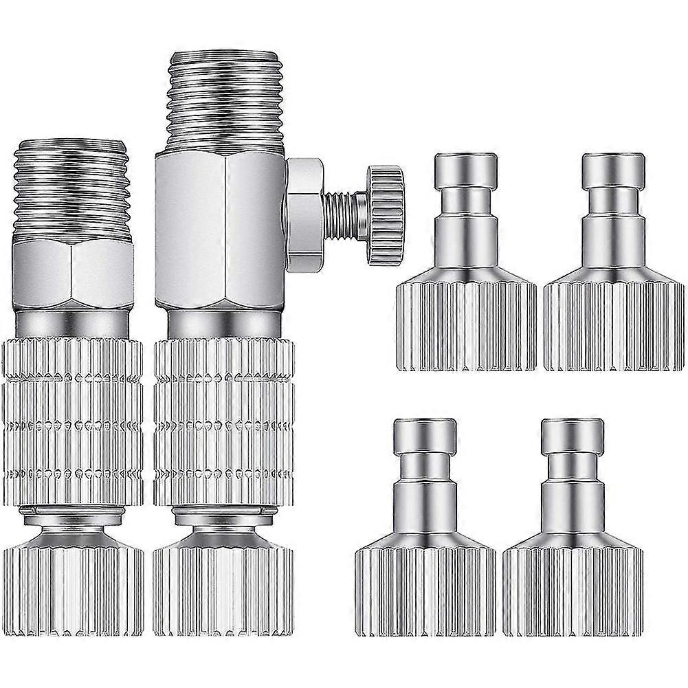 8pieces Airbrush Adapter Set Airbrush Quick Release Coupling Disconnect Adapter Kit For Air Compres