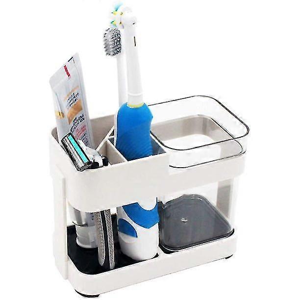 Toothbrush Toothpaste Stand Holder With 1 Cup Bathroom Storage Organizer