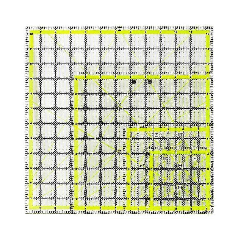 4 Pcs Quilting Ruler, Square Quilting Rulers Fabric Cutting Ruler Acrylic Quilters Rulers Clear Mark With Non Slip Rings
