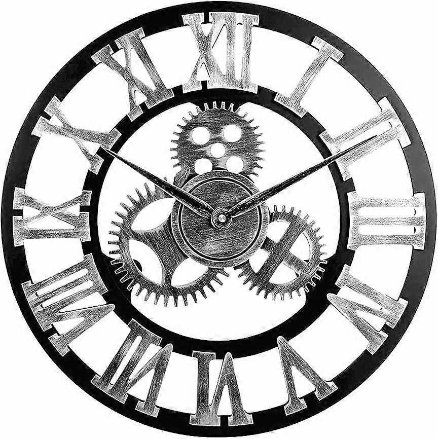 Silent Roman Numeral Wall Pendulum Clock 45cm