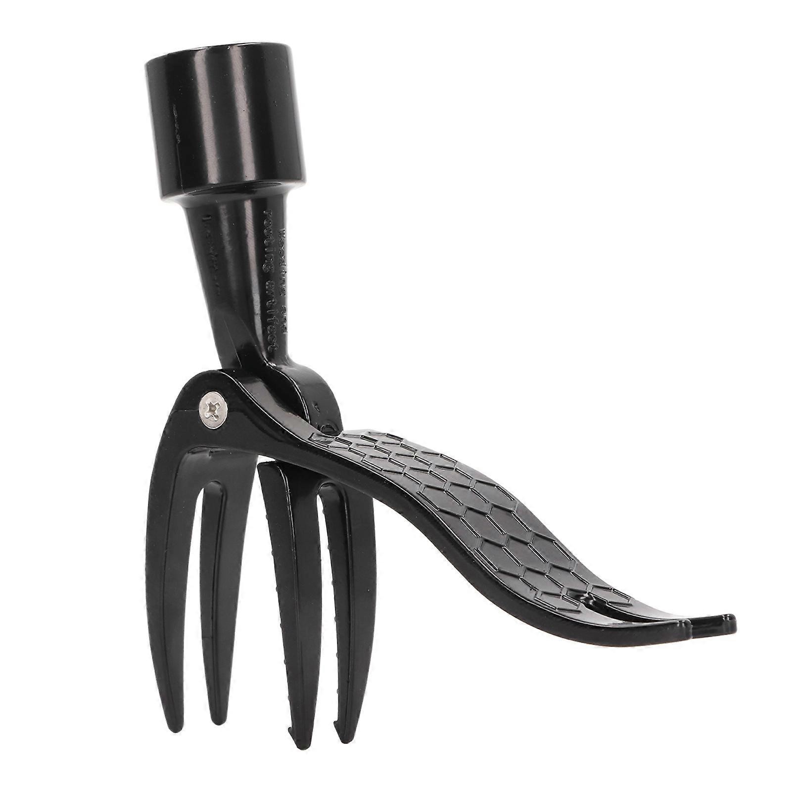 Stand Up Weed Puller Portable Aluminum Alloy Weed Picker 4 Claw Non Slip Weeding Head Tool