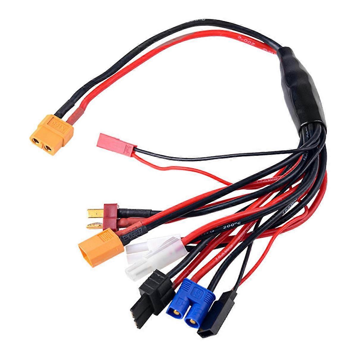 8 in 1 RC Lipo Battery Charger Splitter Cable Adapter Connector XT60 Plug to JST T Plug XT60 EC3 Fu