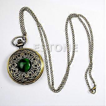 Vintage Steampunk Retro Bronze Design Pocket Watch Quartz Pendant Necklace Gift