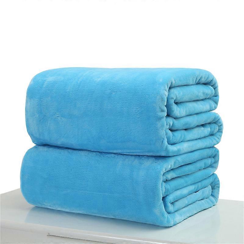Plain Flannel Coral Blanket Small Fleece Sheet Super Warm Solid Micro Plush Fleece Blanket Throw Rug Sofa Bedding Supplies