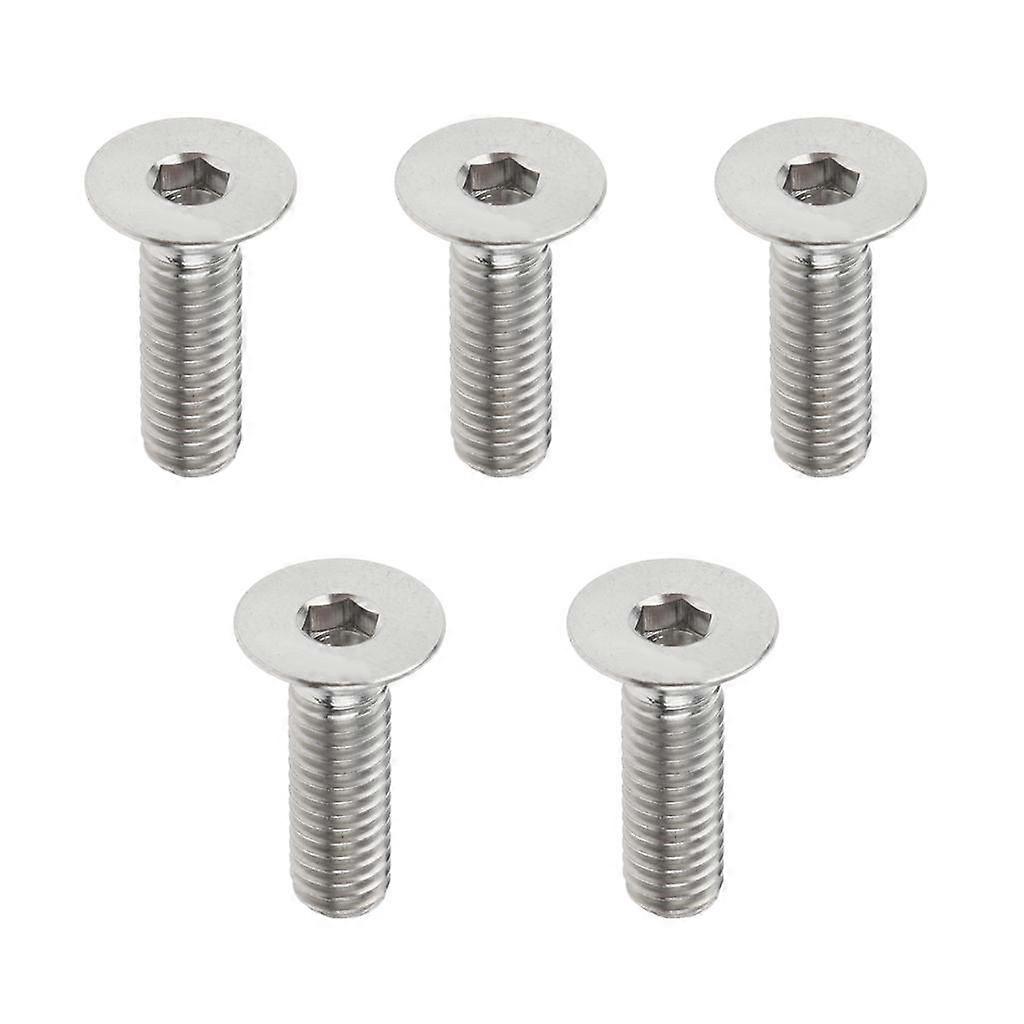 5 Pieces Hex Socket Flat Head Cap Screws Bolts, M6*20, Titanium Alloy