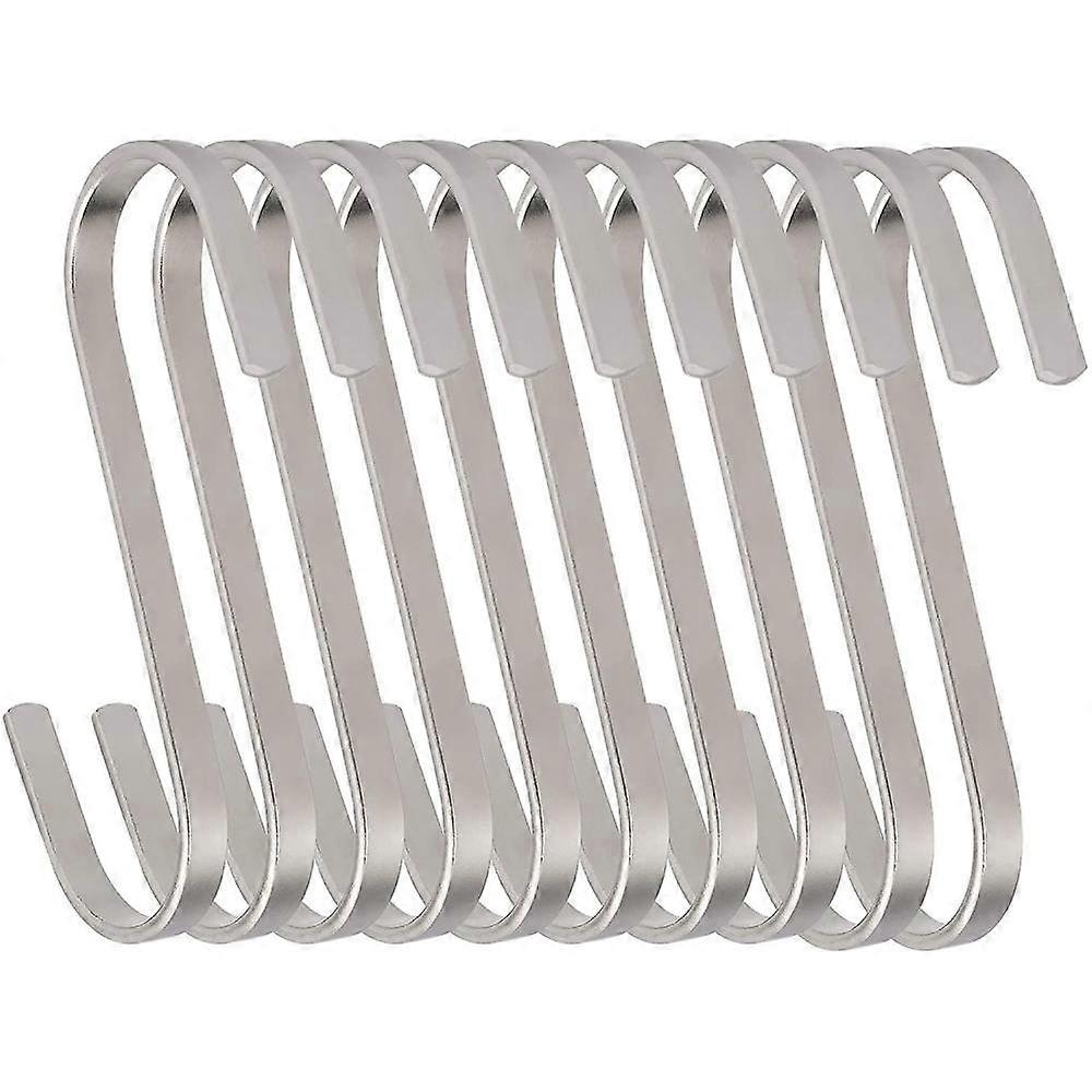 10pcs grandi ganci piatti S - ganci per appendere in acciaio inossidabile, che misurano 10 cm di lunghezza, realizzati in acciaio inossidabile 304 VIN