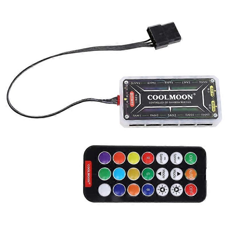 COOLMOON Computer Box Fan Intelligence Music Controller Remote Control 12V 10A