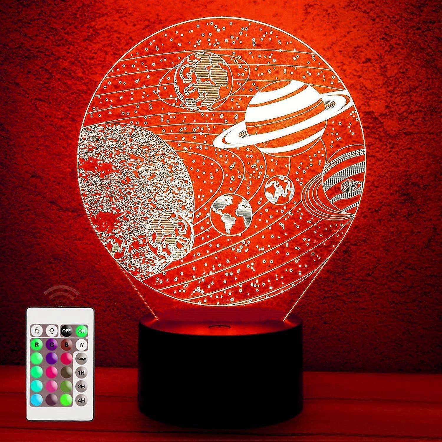 Universe Space Night Light Galaxy Lamp , Solar System 3D Night Light with Remote Control