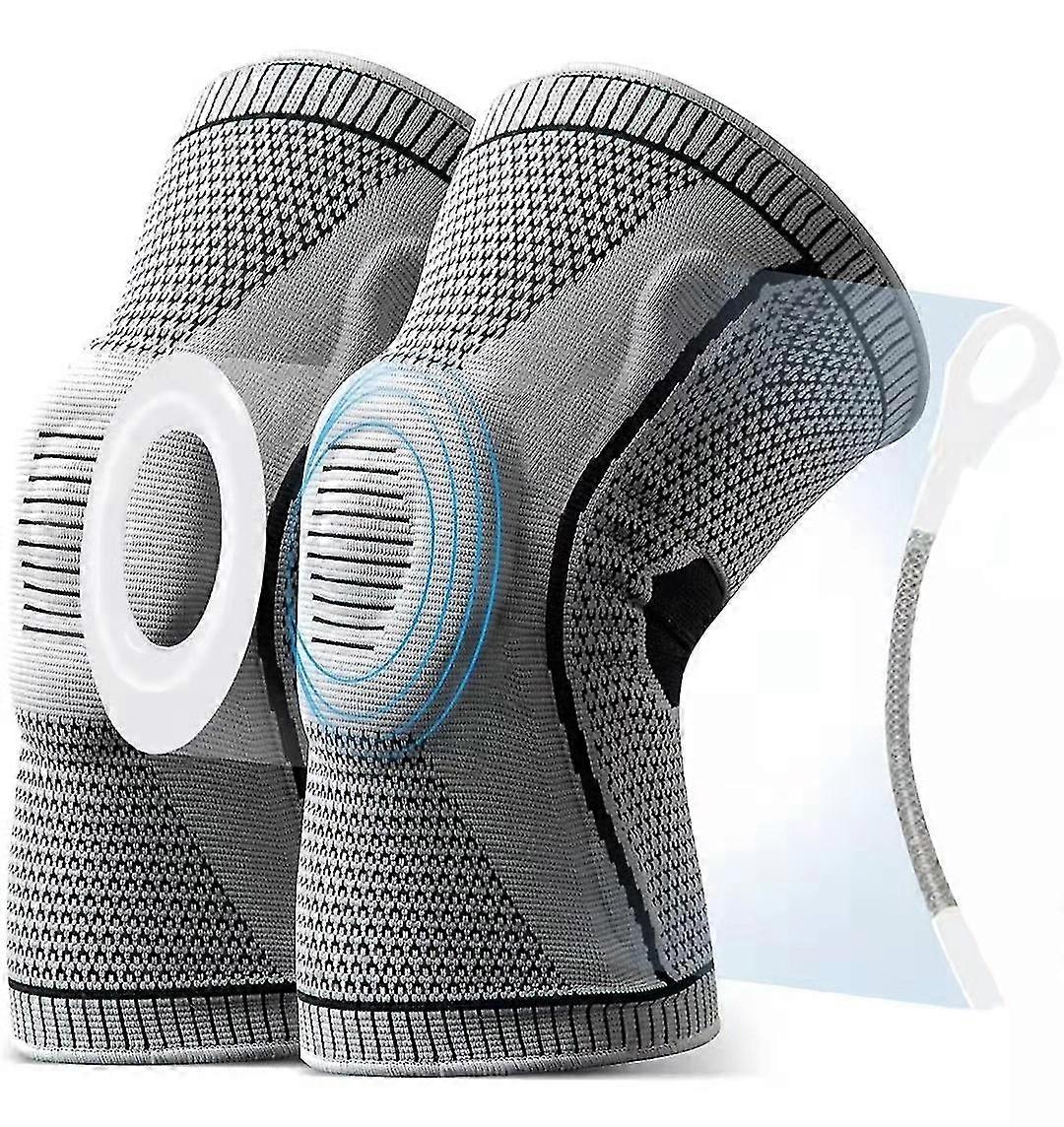 وسادات آلام الركبة ، الترا الركبة النخبة ضغط الركبة الكفة سيليكون ودعم الربيع ، الصف الطبي الركبة الرضفة واقية الزوج Xl