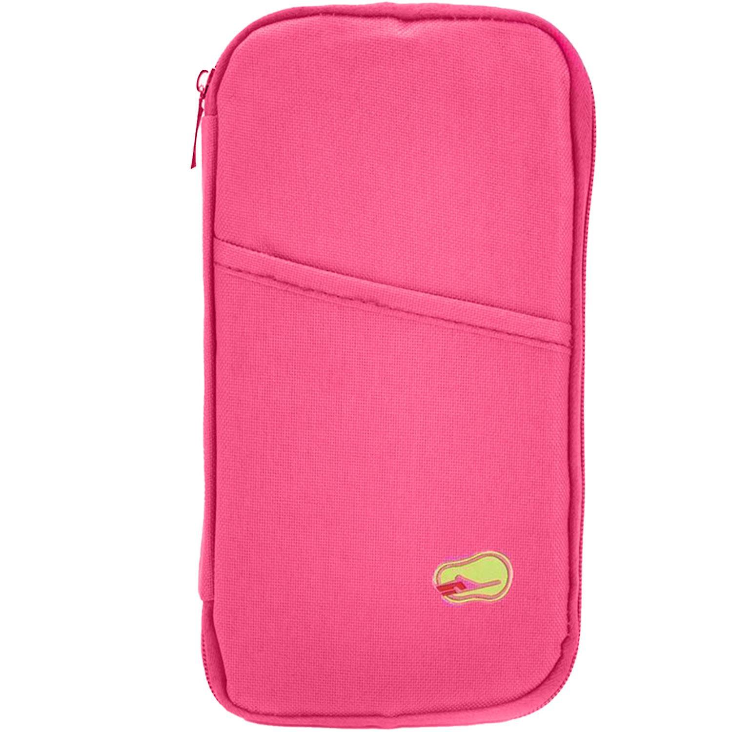 Travel Document and Passport Holders with a Zip-Up Design, Pink