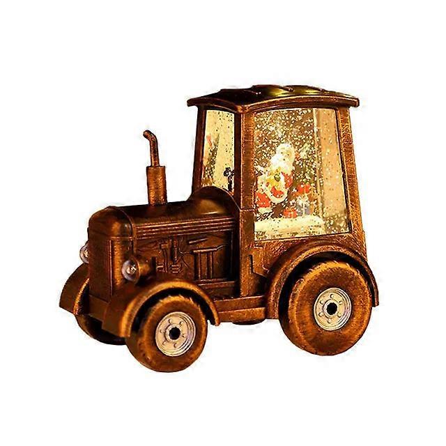 Christmas Steam Car Decoration Glowing Water Filled Small Wind Light Desktop Ornament Replaceable Battery Music Box