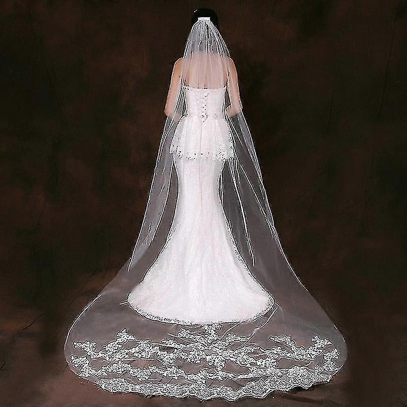 Veils Long Lace Edge Veil-YH