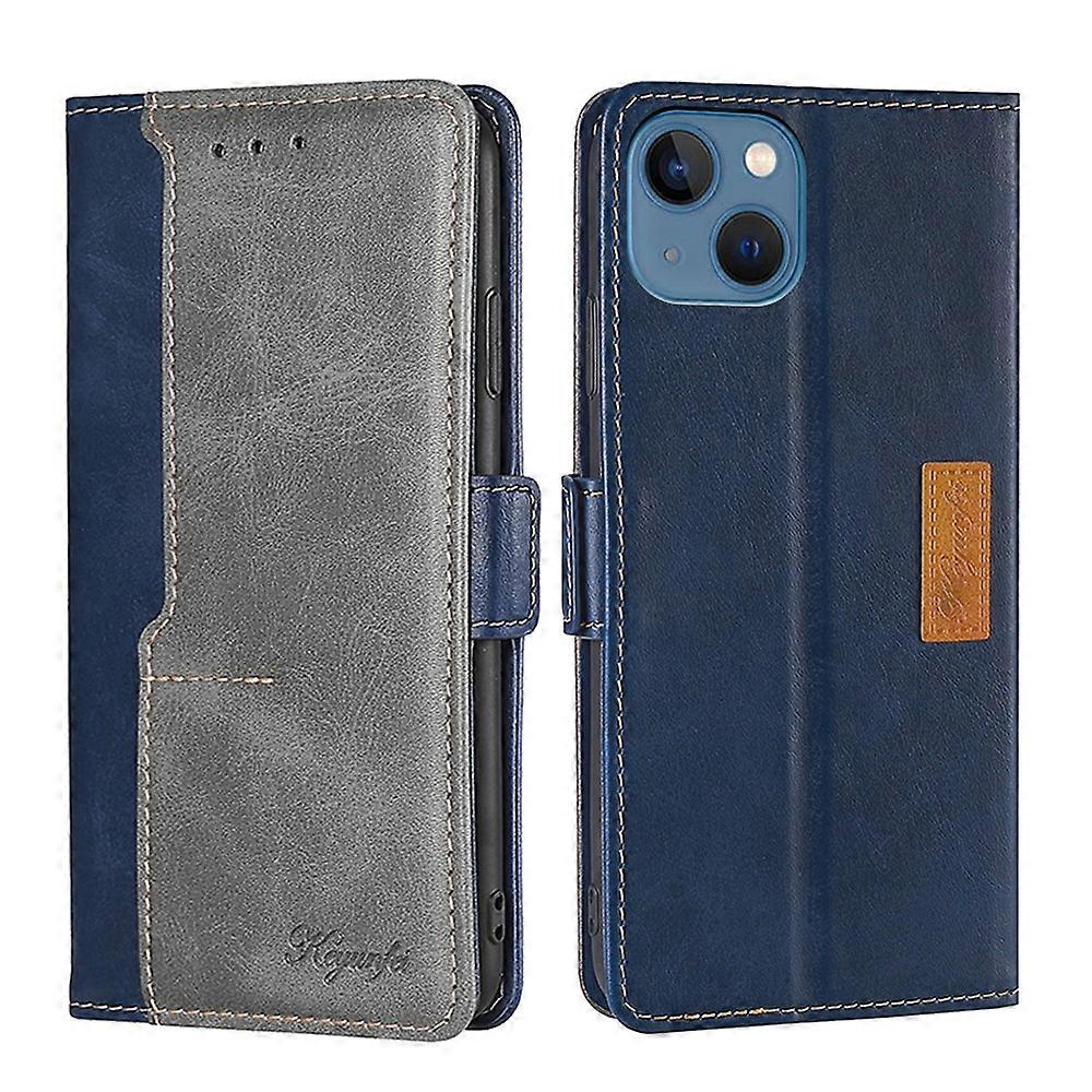 Contrast Color Side Buckle Leather Phone Case For iPhone 14