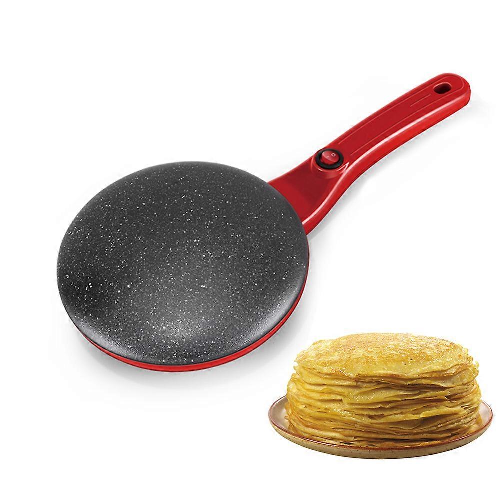 Electric crepe maker with handle, 650 W, aluminum plate with non-stick coating, red