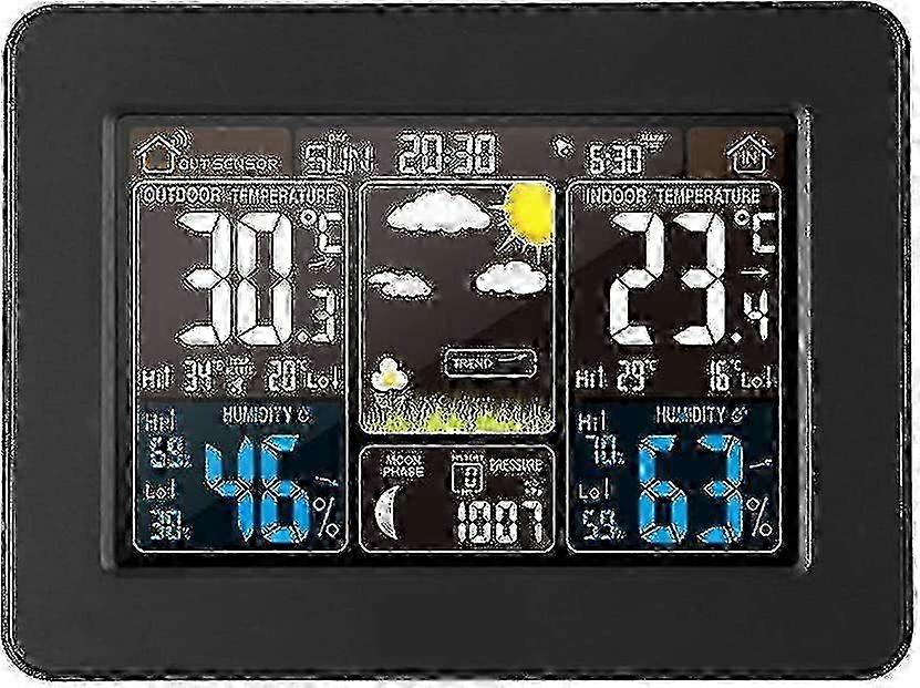 محطة الطقس اللاسلكية مع تنبيه ودرجة الحرارة / الرطوبة / البارومتر / التنبيه - جيد