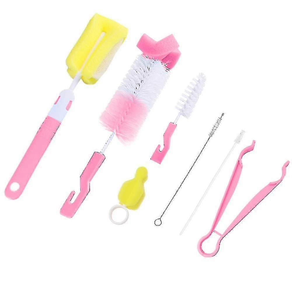 7-piece Bottle Brush Spon Wash Bottle, Brush Pacifier