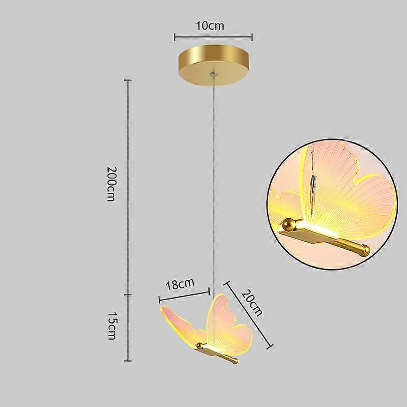 Kelebek Led Avize Aydınlatma Yatak Odası Başucu Arka Plan Akrilik Kolye Lamba Ev Deco Asılı Celing Işık Fikstür