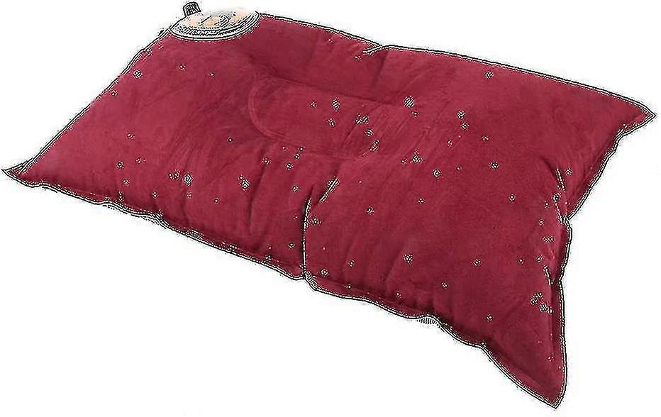 Multifunctional Inflatable Pillow Camping Pillow Neck Support Travel Pillow Many Colors Selection - Red