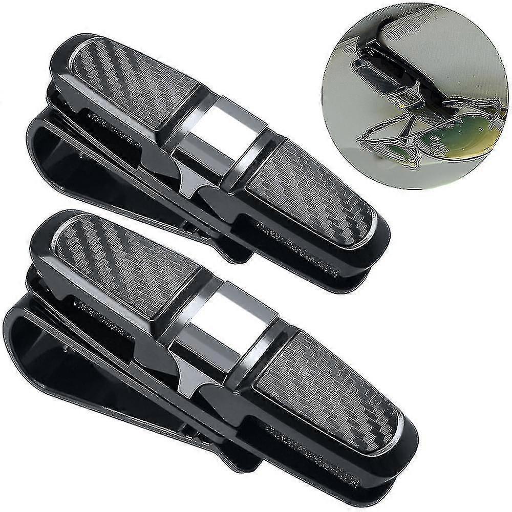 車のサンバイザーのための眼鏡ホルダー、2パックサングラスの眼鏡マウント