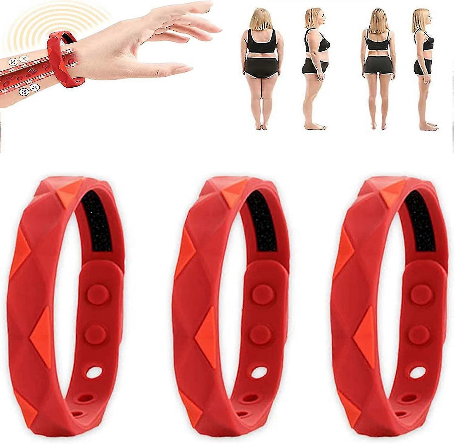 Redup سوار معصمه الأيوني السالب بالأشعة تحت الحمراء البعيدة ، 3 عبوات ، سوار رياضي مضاد للكهرباء الساكنة ، سوار مغناطيسي للتصريف اللمفاوي ، تحسين مستوى الصحة