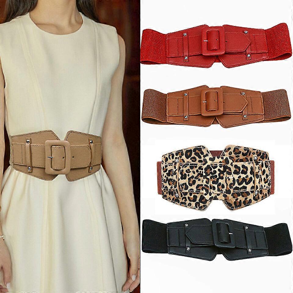 Femmes Rétro Stretch Boucle Taille Ceinture Arc Large Corset Élastique Cinch Ceinture, 100% Nouveau
