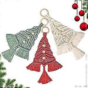 3 Stück Weihnachtsbaum Makramee Kit | Gewebte Makramee Weihnachtsbäume DIY Wandbehänge