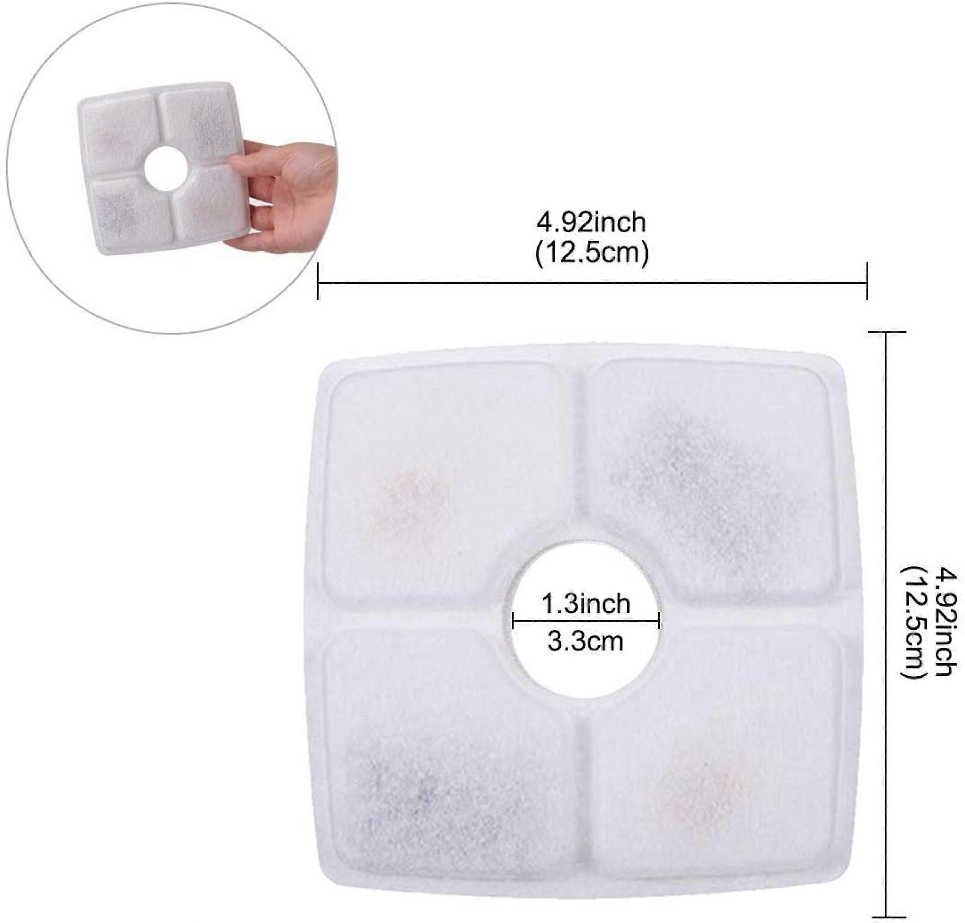 Pet Fountain Filter Set, 8 Pack Triple Filtration System Cat Water Fountain Replacement Filters for 84oz/2.5L Automatic Fountain for Pets