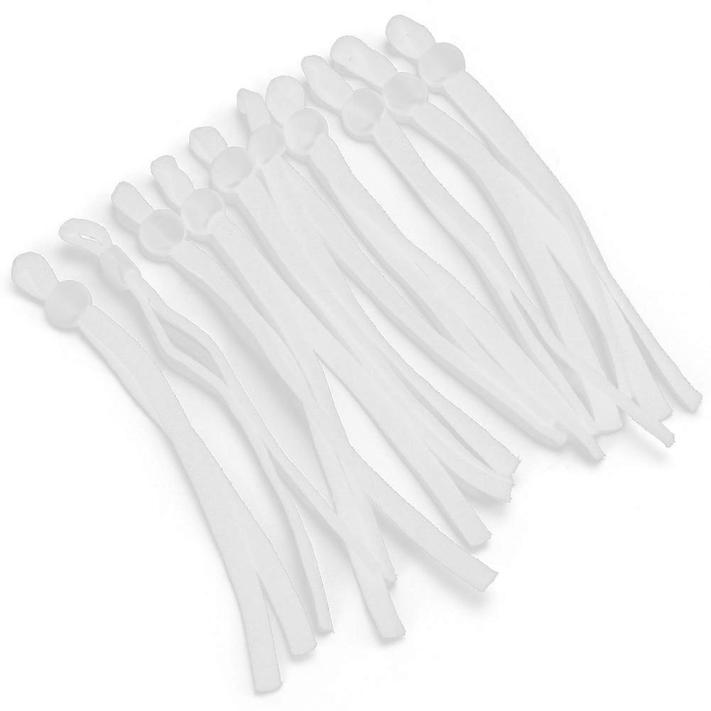 200pcs Elastic Bands Adjustable Buckle Stretchy Earloop Rope String Cord compatible SewingWhite Flat