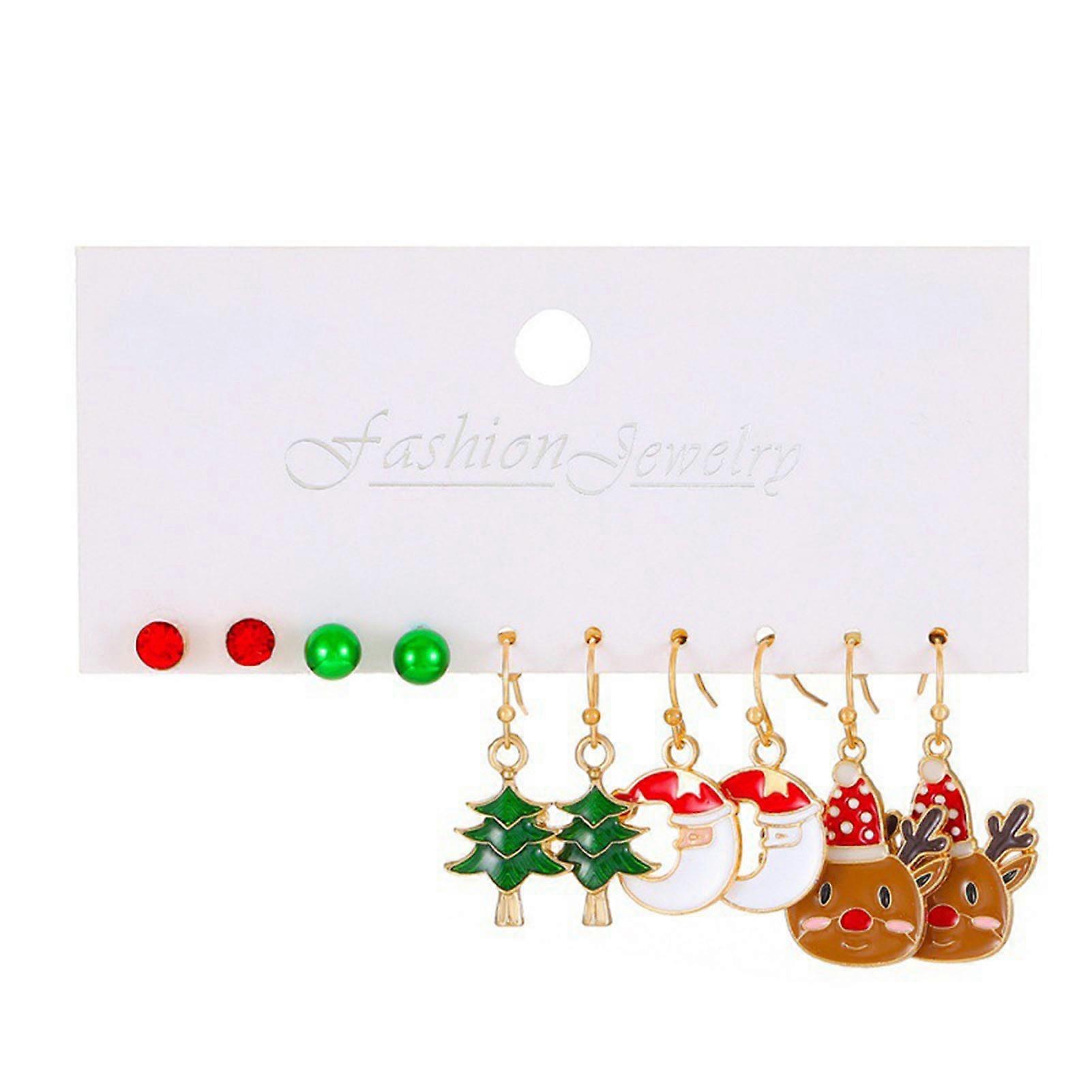Christmas Tree Shape Earrings Set Personalized Lovely Ears Accessories for Daily Wear