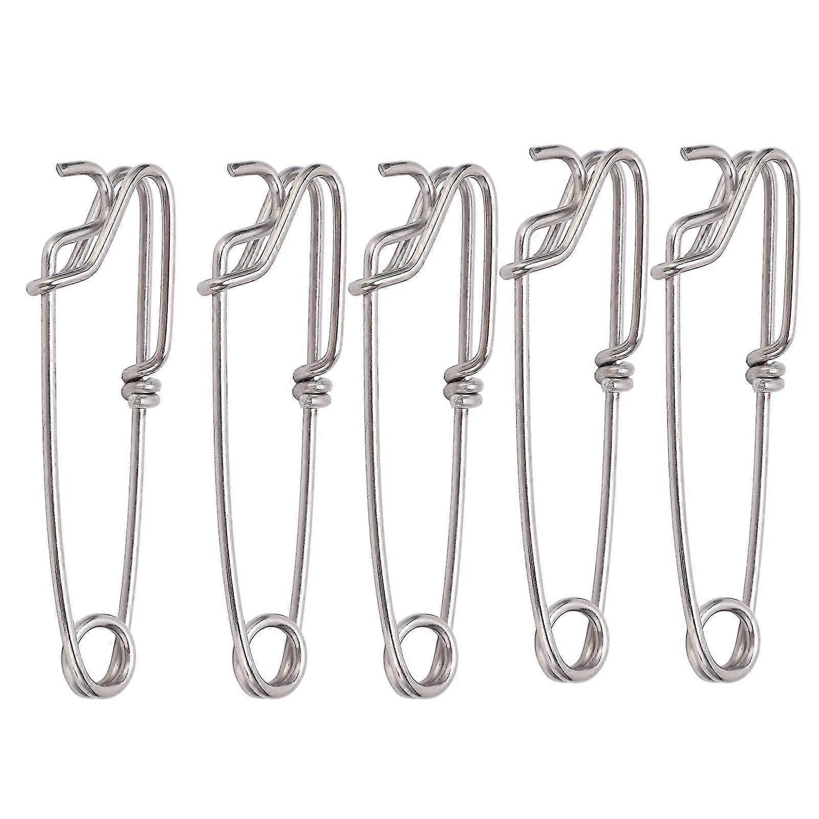 Sea Fishing Quick Pin Tool 5PCS Long Line Clips Snap Swivel Connectors Closed Eye Hanging Buckle 3.0cmx110MM