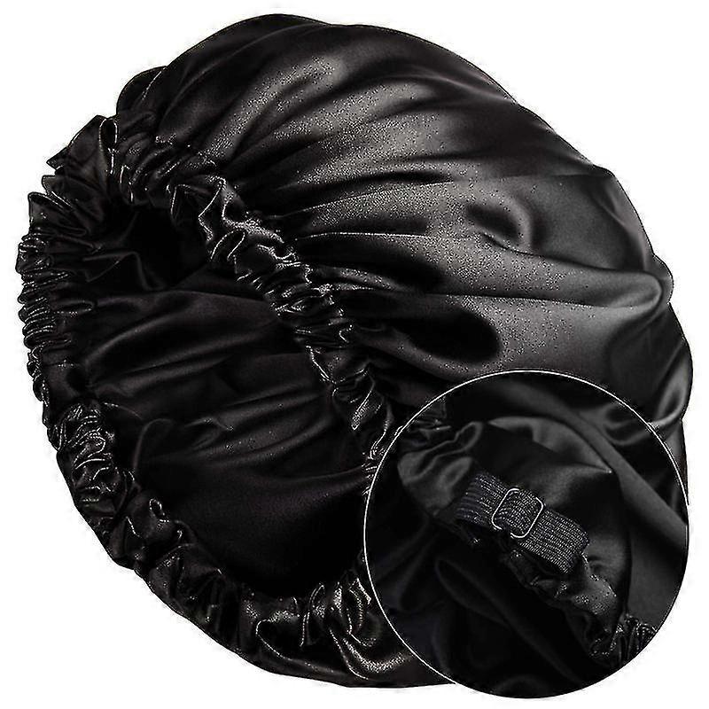 Women's Satin Nightcap Invisible Flat Adjustable Button Nightcap