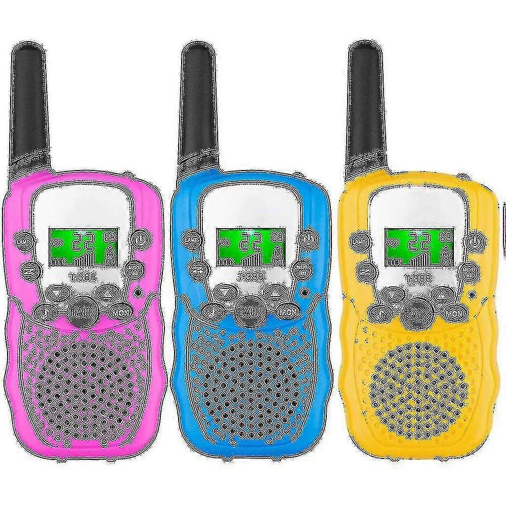 3 Pack Kids Walkie Talkies, 3 Mile Long Range With Lcd Backlit Flashlights Walkie Talkies For Kids Ages 3-12, Two Way Radio Toys For Boys And Girls