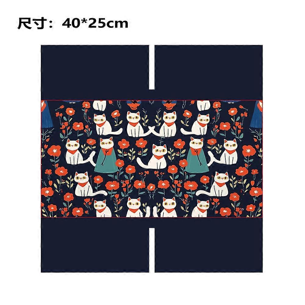 1pc Polyester Book Covers Elastic Notebook Wraps Rectangle Cat Shape 400x250mm