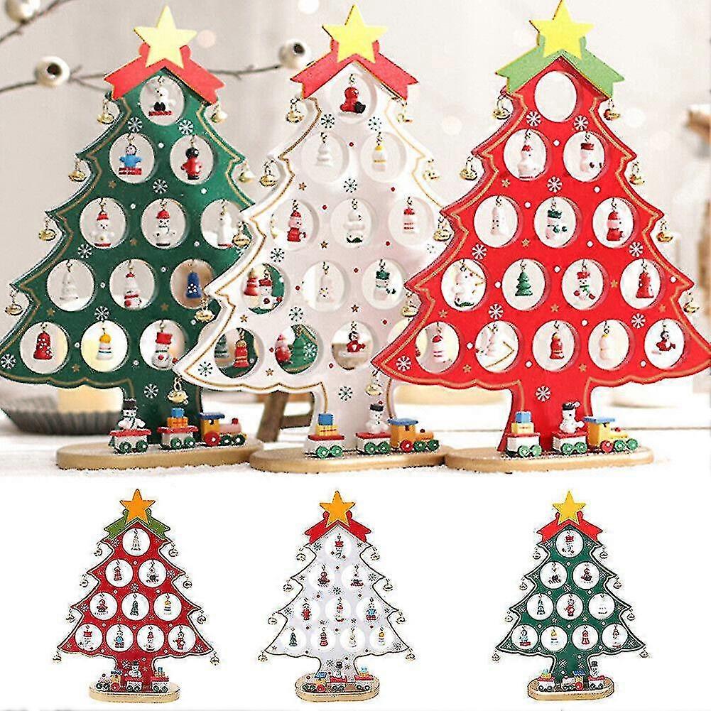 Table Desk Tree With Mini Xmas Ornaments Dcor_x