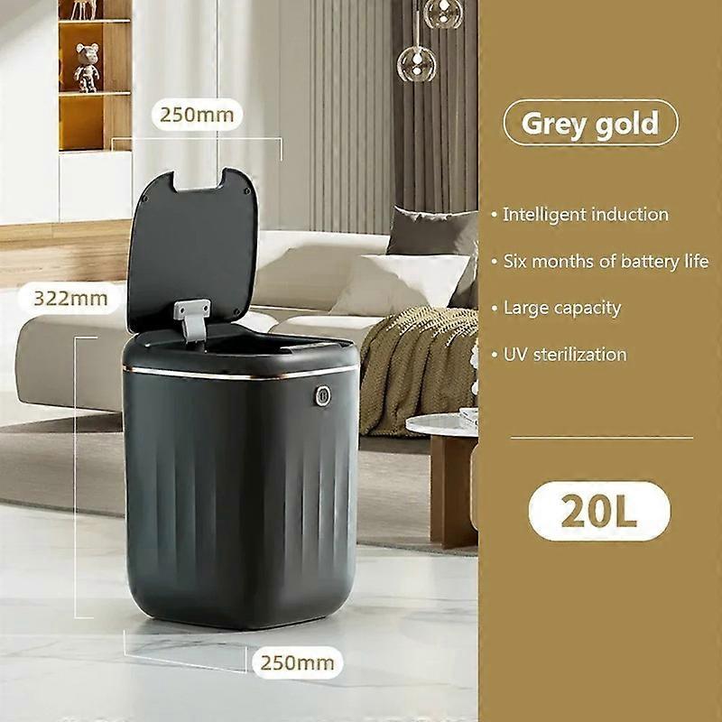 20L Smart Mülleimer mit UV-Licht Automatischer Sensor Mülleimer Intelligenter Mülleimer für Küche Badezimmer WC Papierkorb mit DeckelMülleimer & Papierkörbe