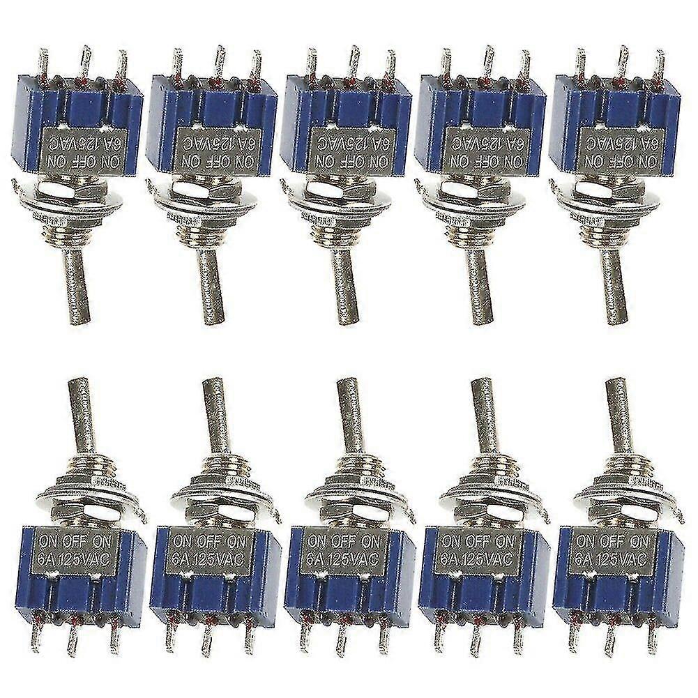 Toggle Switch 12v/ 110v/ 220v 3-position 6mm Durable High Quality(blue)(10pcs )