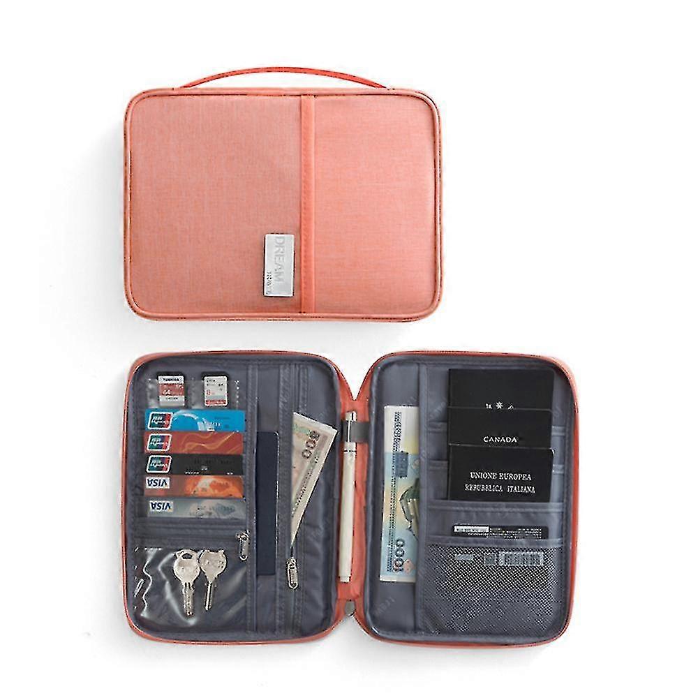 Porte-passeport En Cuir Rose – étui De Voyage Organisateur – Neuf