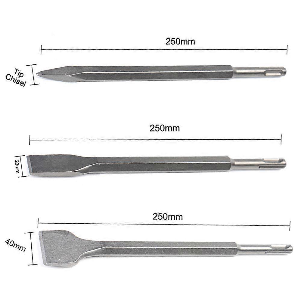 High quality 3 pcsset SDS Plus Flat Chisel Point Chisel Bit Hammer Drill Concrete Wall Bit For Electric Hammer Chisel